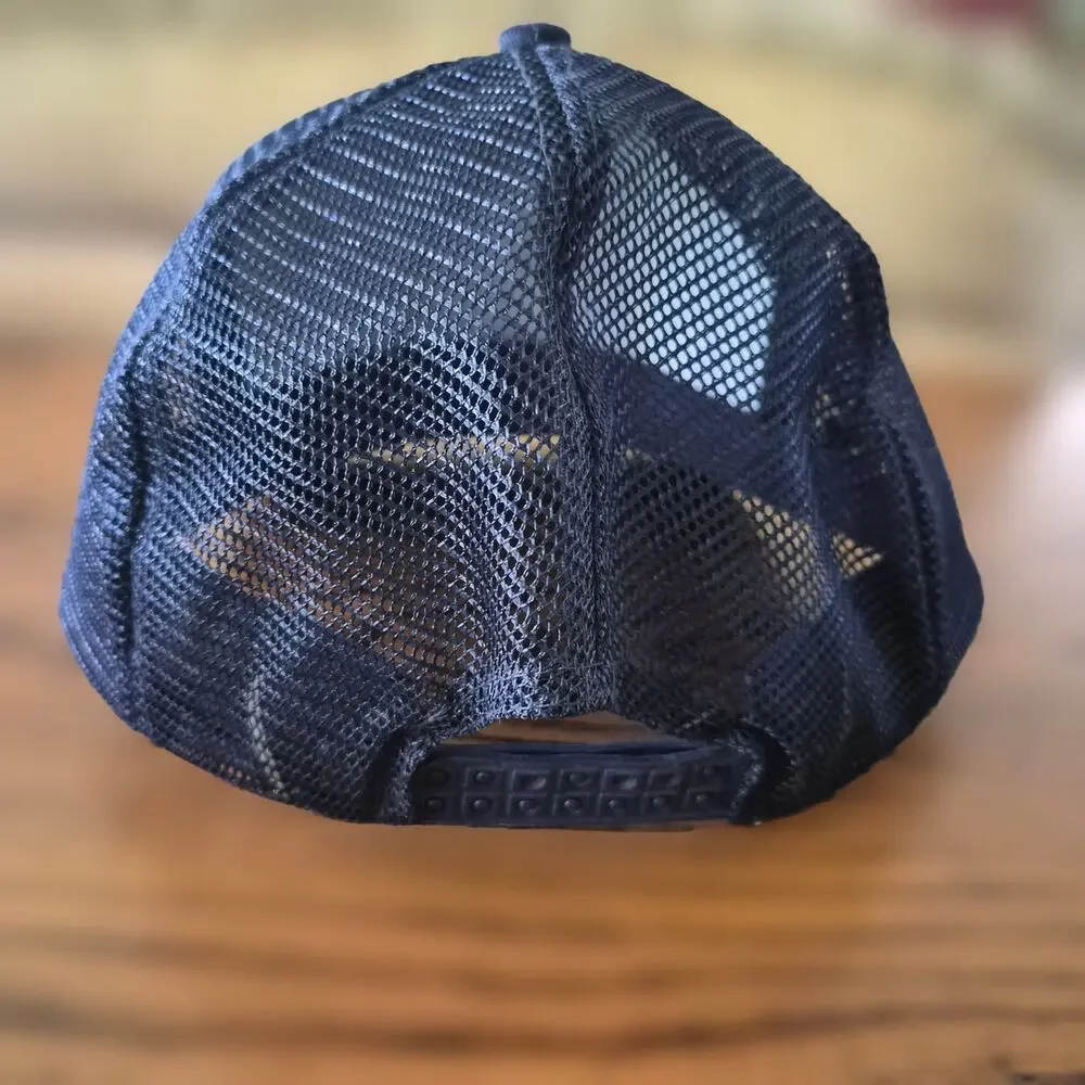 Vintage US Navy AUTEC Trucker Hat Snapback Mesh Cap Blue Rope KC Brand VTG